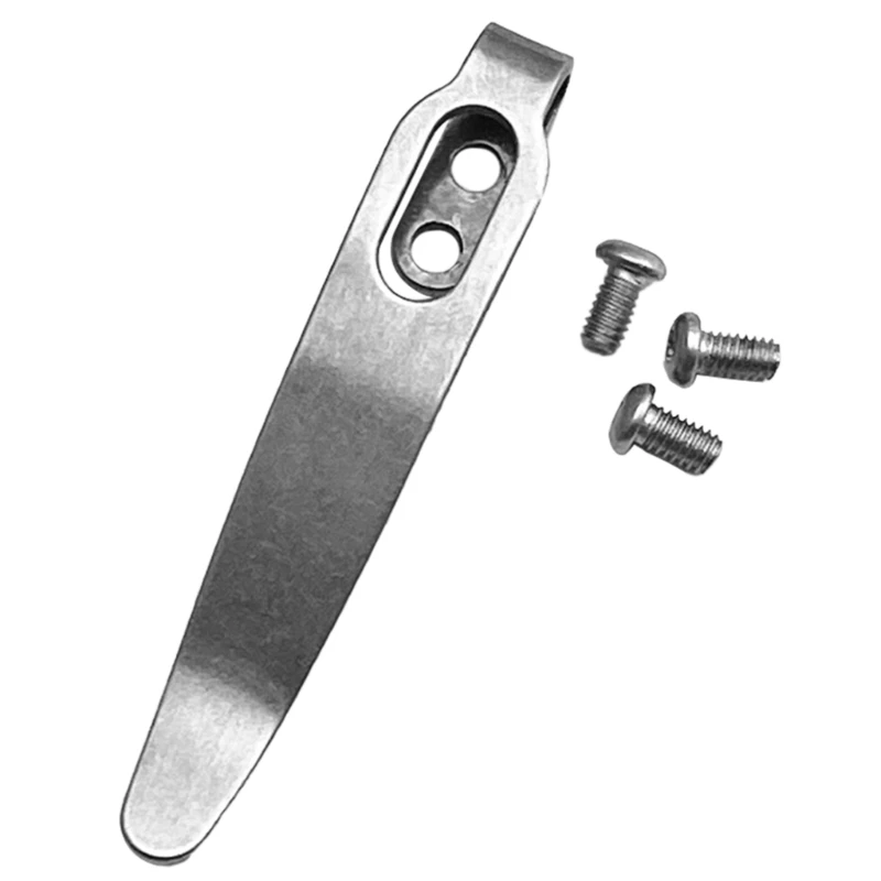 1Set 4 Types 420 Stainless Steel Fold Knife Pocket Clip Back Clamp With 3pcs M 2.5 Screws DIY Make Accessories Parts 3