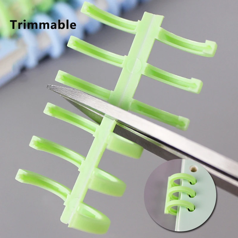 6 Holes Candy Color Loose-leaf Plastic Binding Ring Spring Spiral Rings A4 A5 Paper Notebook Stationery Binding Clip
