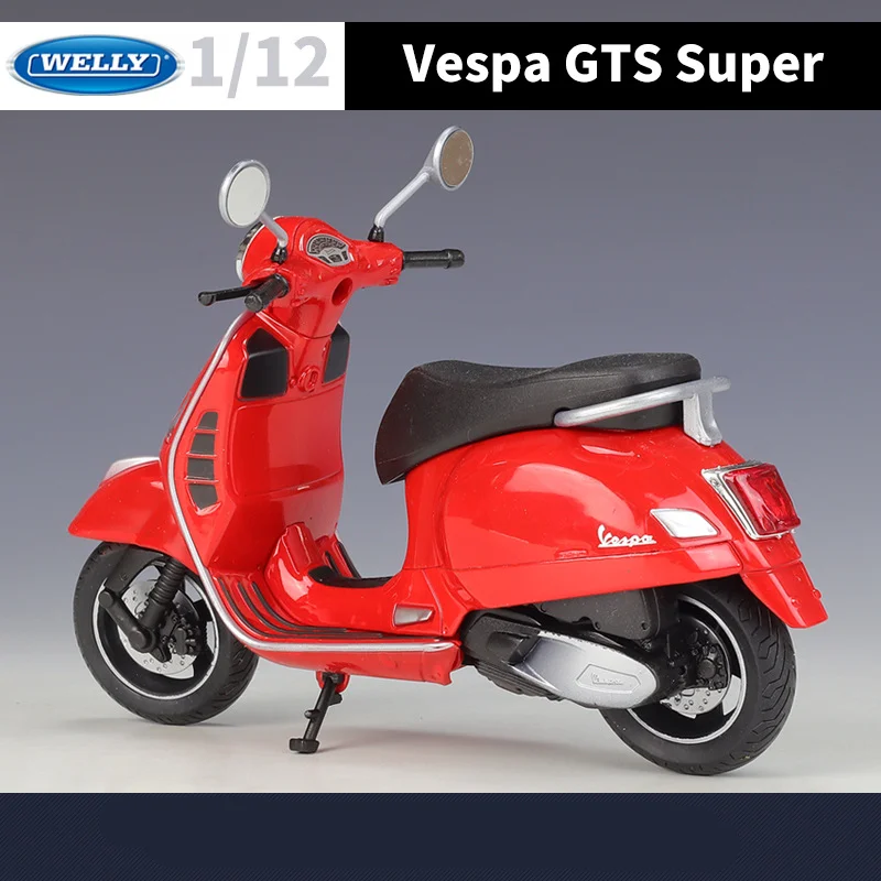 WELLY 1:12 Vespa GTS Super 2020 Alloy Leisure Motorcycle Model Simulation Metal Street Road Motorcycles Model Childrens Toy Gift 5