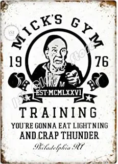 

Vintage Poster Metal Sign Rocky Balboa Metal Tin Sign Wall Decor 8X12 Mick’s GYM 1976 motorcycle garage home decor