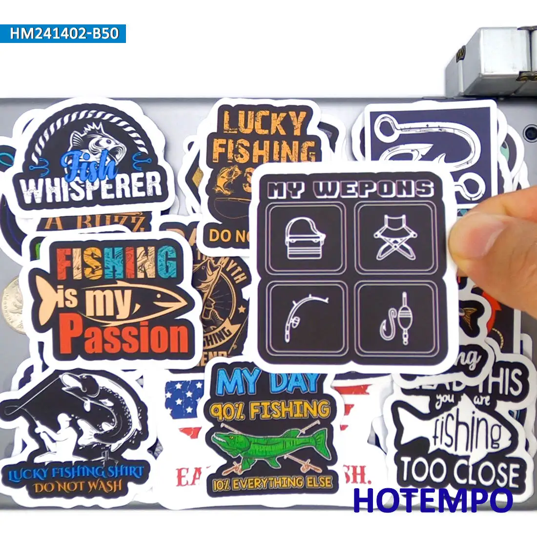 

20/30/50PCS Fisherman Stickers Outdoor Adventure Fishing Decals for Boats Fish Tank Luggage Car Motorcycle Laptop Phone Sticker