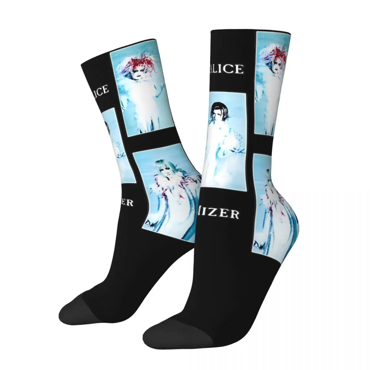 

Casual Malice Mizer Visual Kei Rock Band Design Basketball Socks Product All Season Japanese Art Warm Crew Socks Non-slip