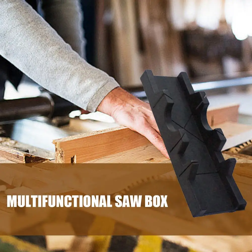45/90 Degree 1pcs Wood Cutting Clamping Miter Saw Box Woodworking Angle Cutting For Carpenter Gypsum Oblique Cutting Tool