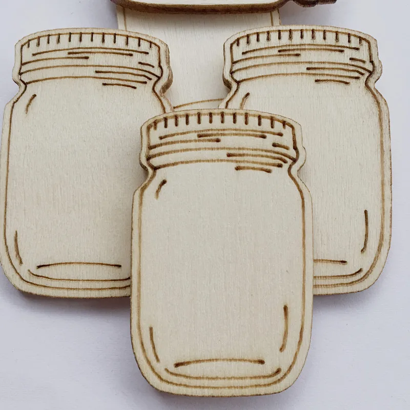 

25 шт. деревянные украшения в форме бутылки Ломтики для аксессуаров ручной работы деревянные поделки для домашнего вечерние декора