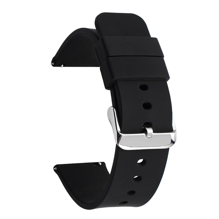 Universal Quick Release Waterproof Silicone Watch Band - Soft Rubber Replacement Bracelet (Various Sizes)