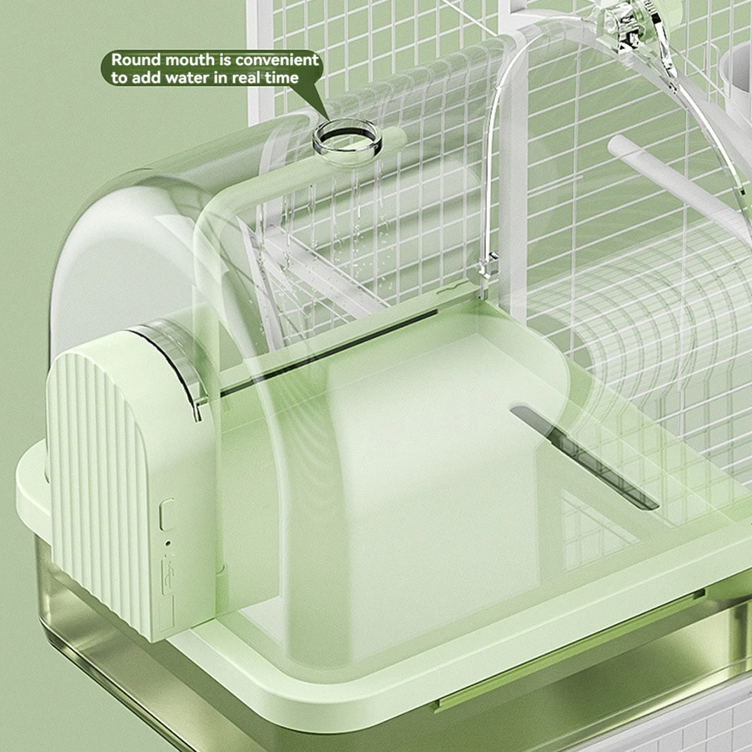Smart Sensor Automatic Shower Box for Bird USB Electric Model Bathtub with Screw Hooks Clear Parrot Bathtub Hanging