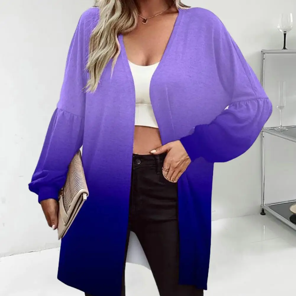 

Cardigan Coat Collarless Casual Loose Oversize Spring Autumn Open Front Cardigan Outerwear Top for Women