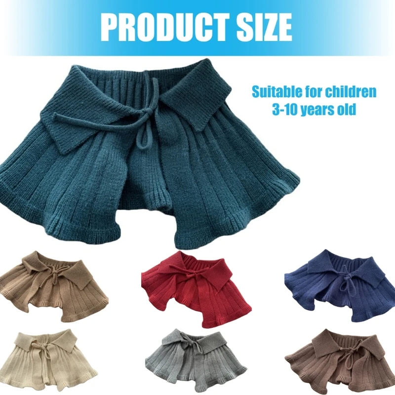 Infant Girls Knitted Shawl Soft & Breathable Removable False Collar 3-10T Kids Clothing Accessory for Chilly Season