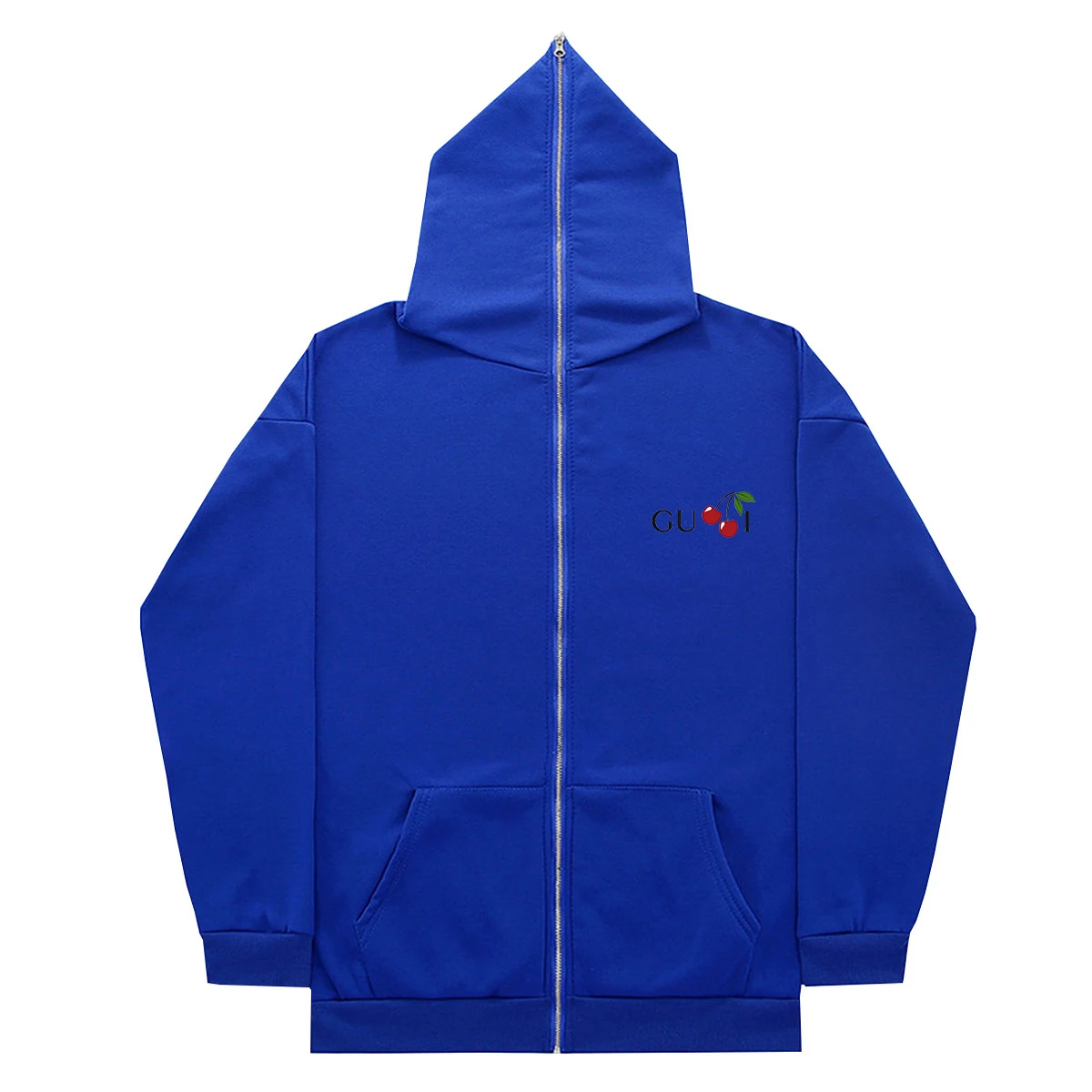 2024 Herren Strickjacke Solide Gedruckt Lose Hip Hop Jacke Zip Hoodie Sweatshirt_voghion.com