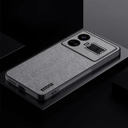 Ultrathin Wood Grain Shockproof Leather Phone Case for Realme GT NEO 5SE (GRAY)