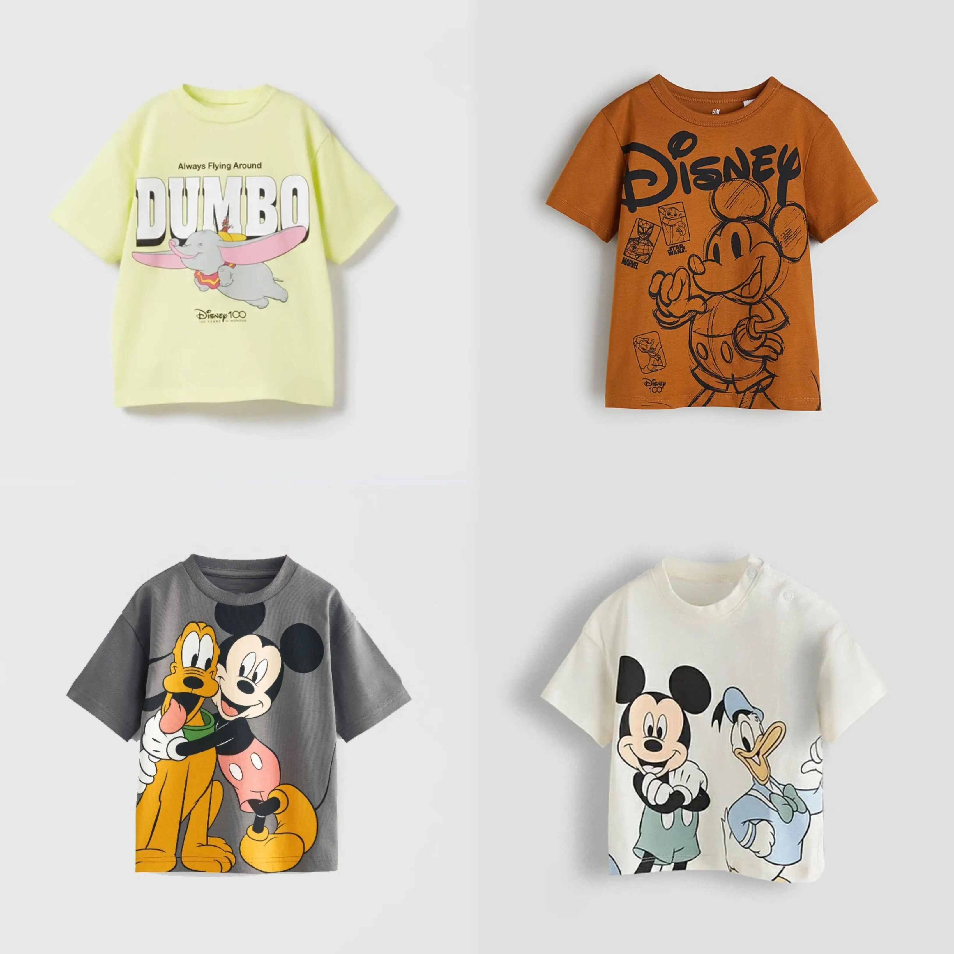 T Shirt Mickey Mouse Print Tshirt Casual Loose Crewneck Pullover Base Shirt New Style Cartoon Tops Toddler Thin Soft Cute Short Sleeve