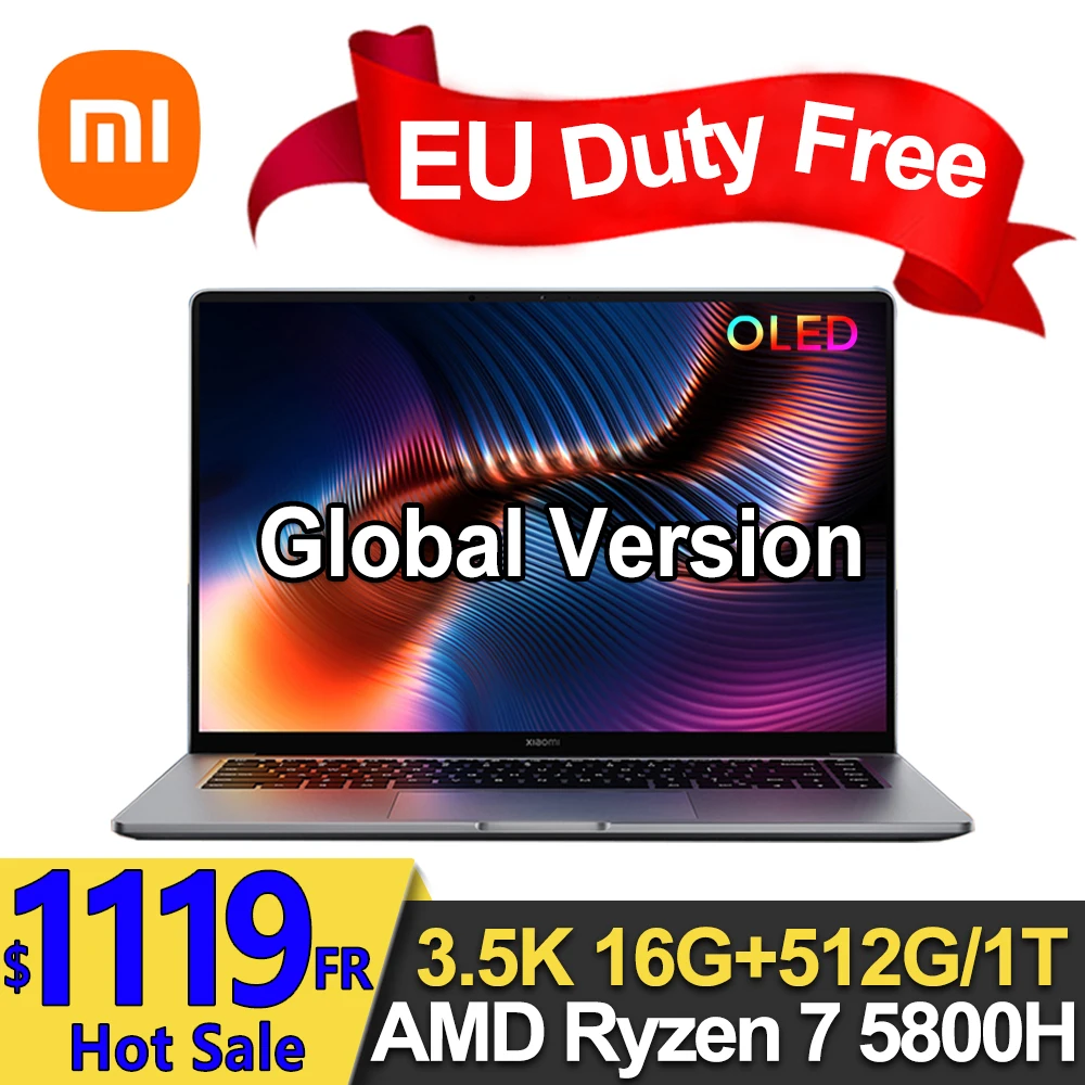 Ноутбук Xiaomi Notebook Pro15 Ryzen AMD R7-5800H OLED 3 5 K Super Retina экран 15 6 дюйма 16 ГБ + 512 100% sRGB Win10