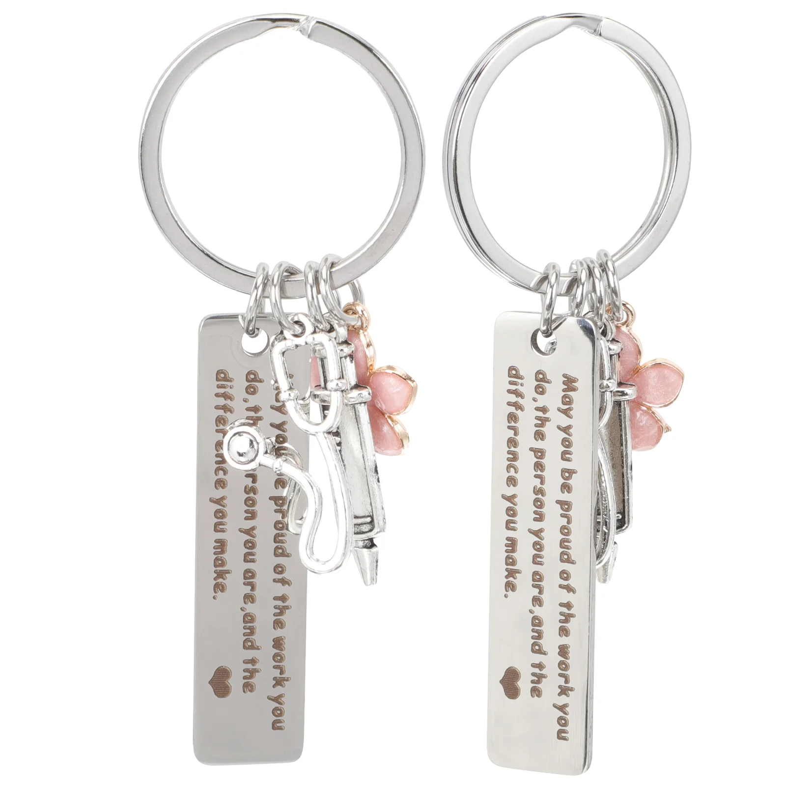 

2pcs Metal Keychain Key Holder Purse Handbag Pendant Keychain Bag Hanging Decor