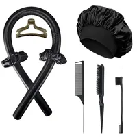 Ensemble de fer à friser sans chaleur, capuchon de nuit, ensemble de rouleaux de cheveux, bigoudis paresseux, bandeau, rouleaux de poils, brosse à poils, outils de coiffure 2
