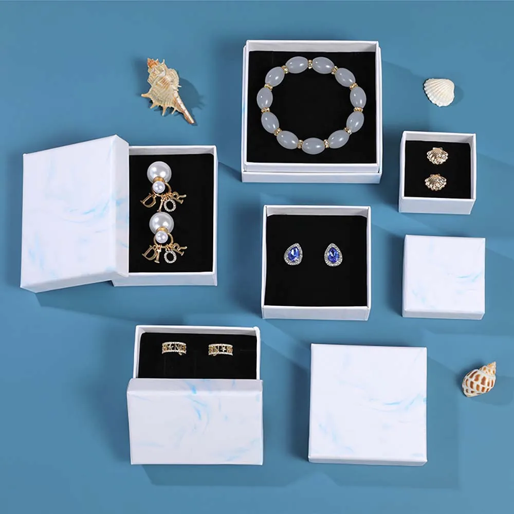 24-Pack Bulk Kraft Paper Jewelry Box Bracelet Necklace Ring Earring Boxes Wedding Gifts Packaging Organizer Small Boxes Case