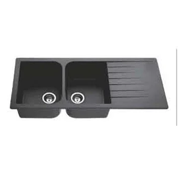 

Double Bowl with Boards Black Color Quartz Kitchen Sink