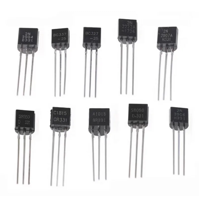 200Pcs Transistor Kit BC327-C1815 PNP/NPN 10 Values TO-92 Transistors Set
