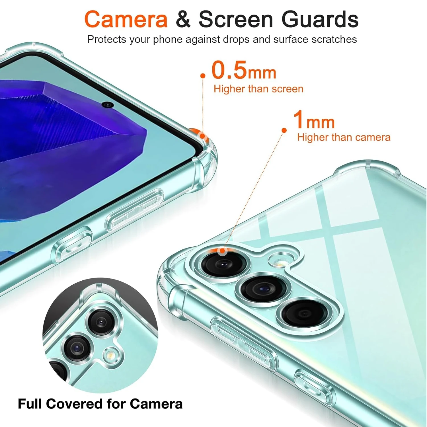Premium Shockproof Clear TPU Protective Case - Four-Corner Reinforcement