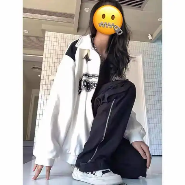 Oversized Zip Up Sweatshirt Top 1