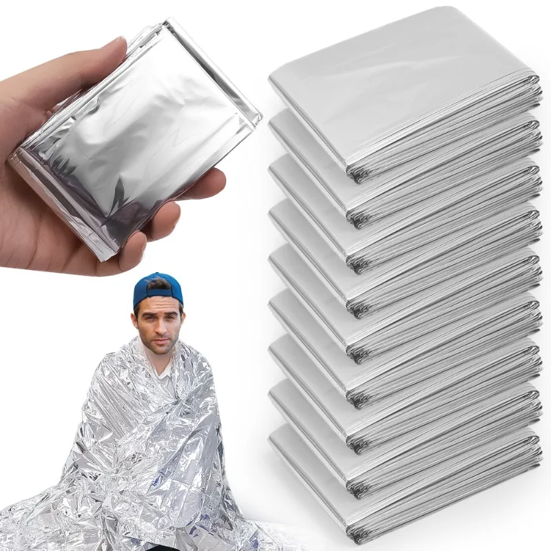 Emergency Blanket Outdoor Survive First Aid Military Rescue Kit Windproof Waterproof Foil Thermal Blanket Camping Travel