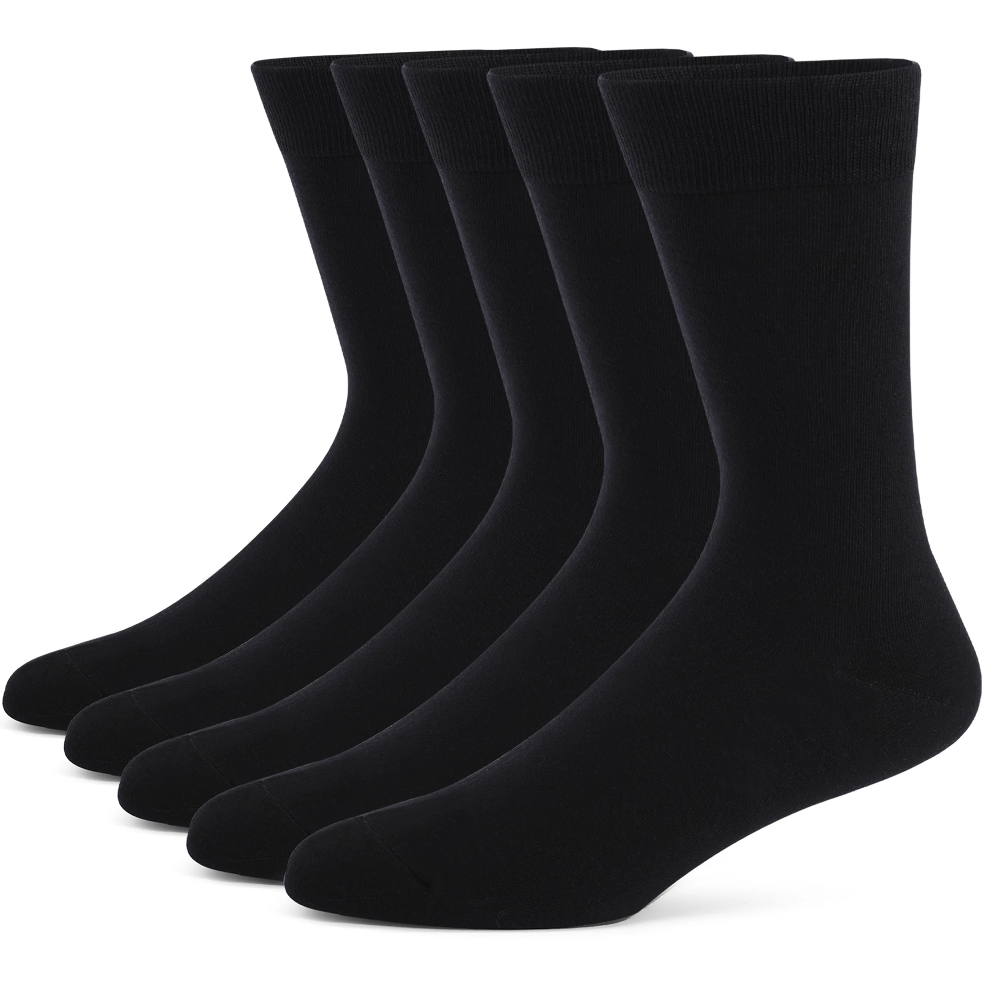 

5 Pairs Mens Dress Socks stripe Plus Size，High Quality Combed Cotton Crew Socks，Black Cool Breathable Casual Socks for men