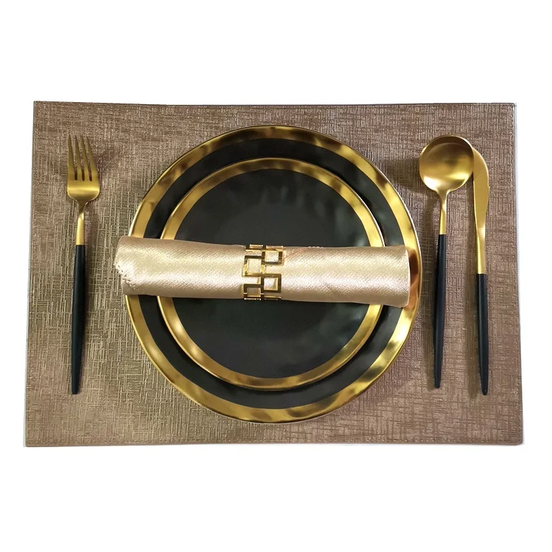 

Food Luxury Serving Dinner Plates Set Kitchen Bone China Charger Plates Sets Tableware Salad Dishes Assiette Cutlery Set