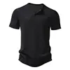 Men's breathable mesh shirt - elastic nylon ice silk fabric, short sleeve, button-down, lightweight moisture absorption, suitabl 1