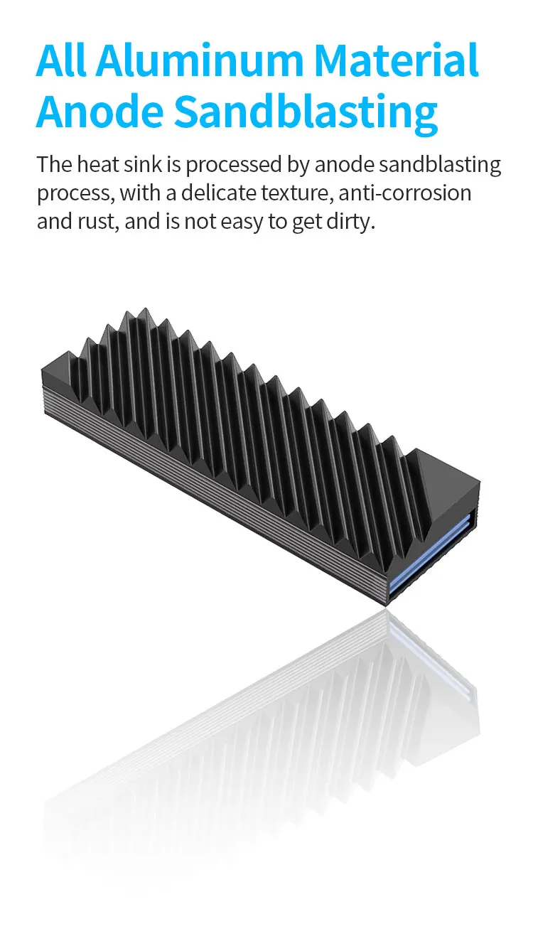 TUECER M.2 2280 NVMe SSD Aluminum Double-Sided Heat Sink with Silicone Thermal P