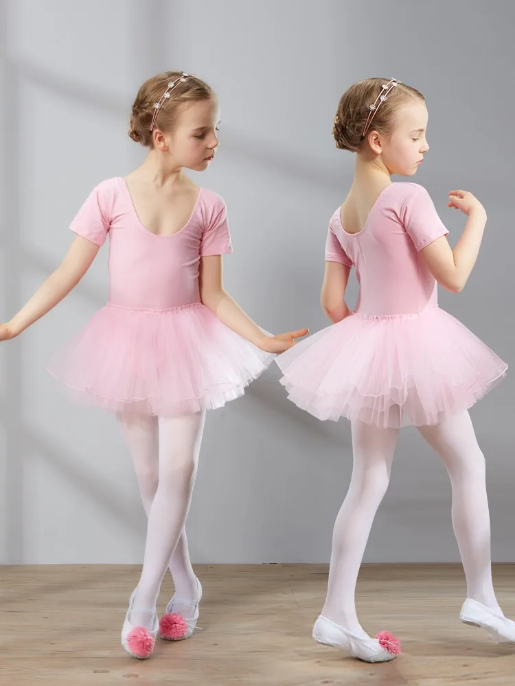 

Short Sleeve Ballet Dresses For Girl Children's Ballerina Clothes