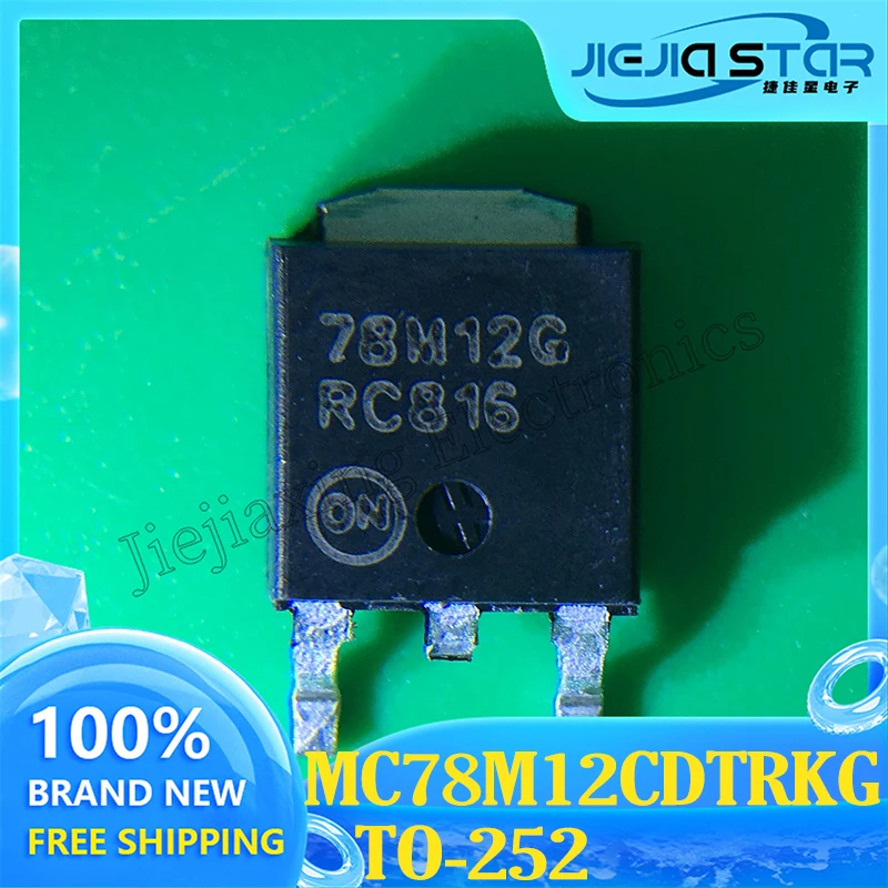 Original Engraved Voltage Regulator Chip, MC78M12CDTRKG, MC78M12, 78M12G, SMD TO252, 100% Original, Free Shipping, 3-20Pcs