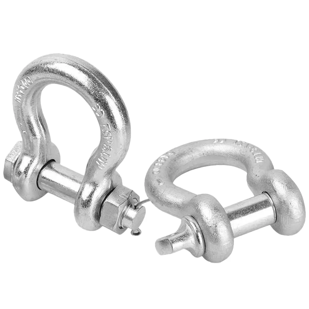 2pcs D Shackles 1 4 Inch 5 16 Inch Galvanized Metal Anchor Shackles Heavy Duty Towing Hooks Crane Rigging Accessories Safe