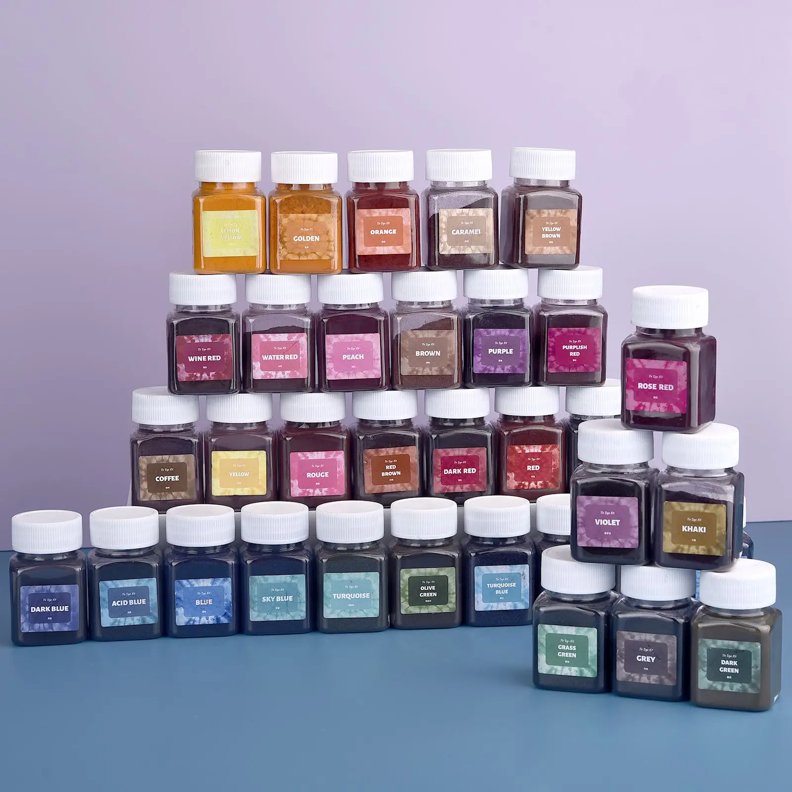 30/50ml 24-Color Fabric Tie Dye Powder for Clothing Refurbishment