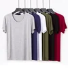 Mens Modal T-Shirt Short Sleeve Loose O-Neck Men T shirt Bottom Large Size Undershirt Man T shirt Solid Color For Male Tops Tees 1