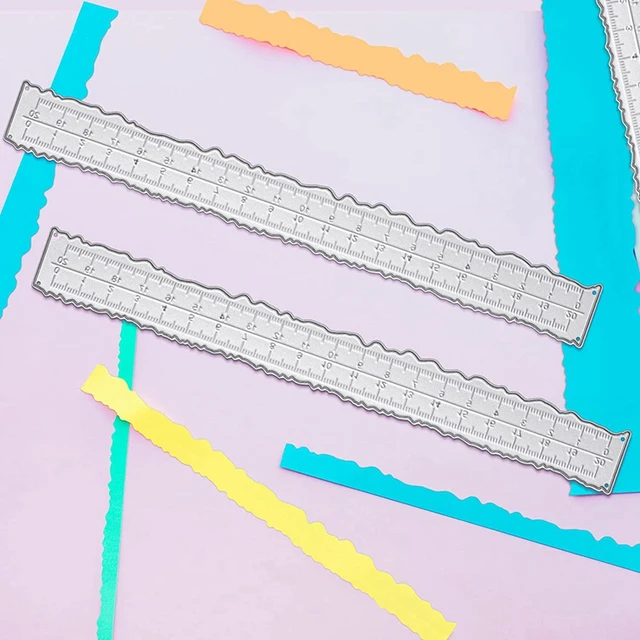 3 Darab 8,4 Hüvelykes Fém Szabálytalan Szélek Vonalzó A Kártyakészítéshez Scrapbooking Kézműves Dekoráció Iskolai Irodai Szerszámok - Image 5