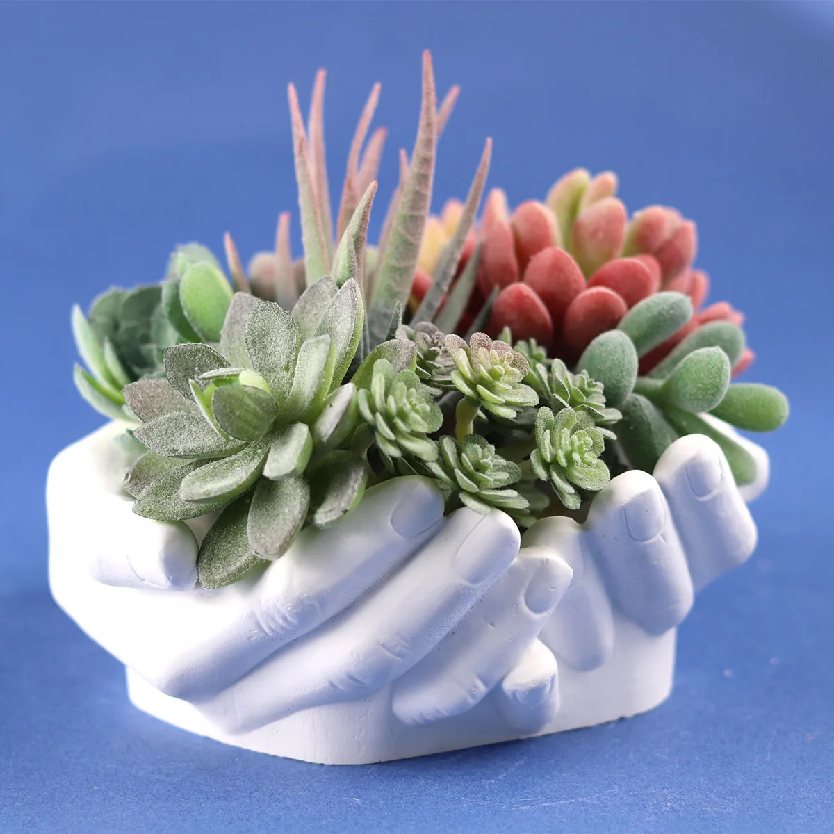 Silicone Mold Double Hands DIY Handmade Uv Epoxy Plaster Concrete Jewelry Storage Box Creative Planter Mould Home Decor Flower Silicone Mould