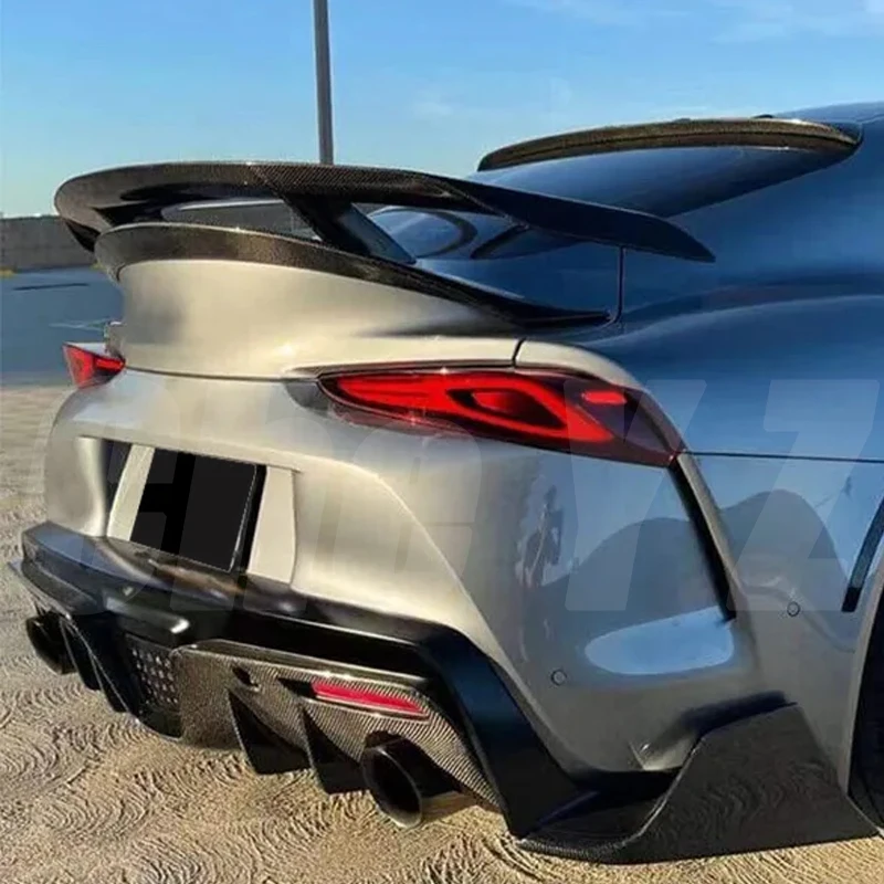 

For Toyota Supra A90 A91 2019-2022 High Quality Carbon Fiber Rear Gloss Black Spoiler Wing Trunk Lip Boot Cover Car GT Styling