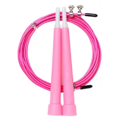 Durable Steel Wire Speed Jump Rope for Children's Exercise and Home Gym Workouts (Pink)