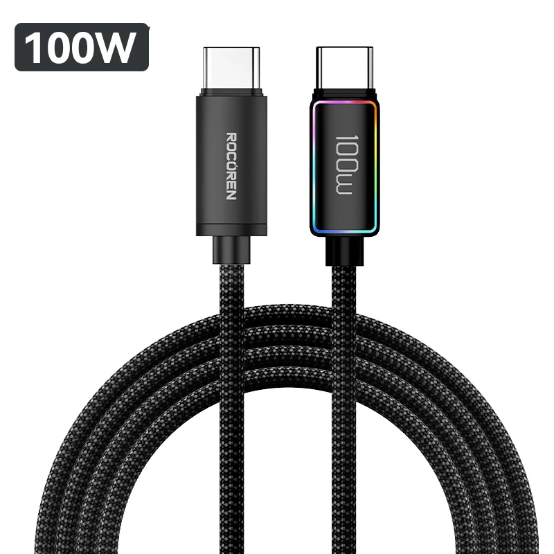 Rocoren 100W High-Speed USB-C to USB-C Charging Cable, 5A Power Delivery 3.1