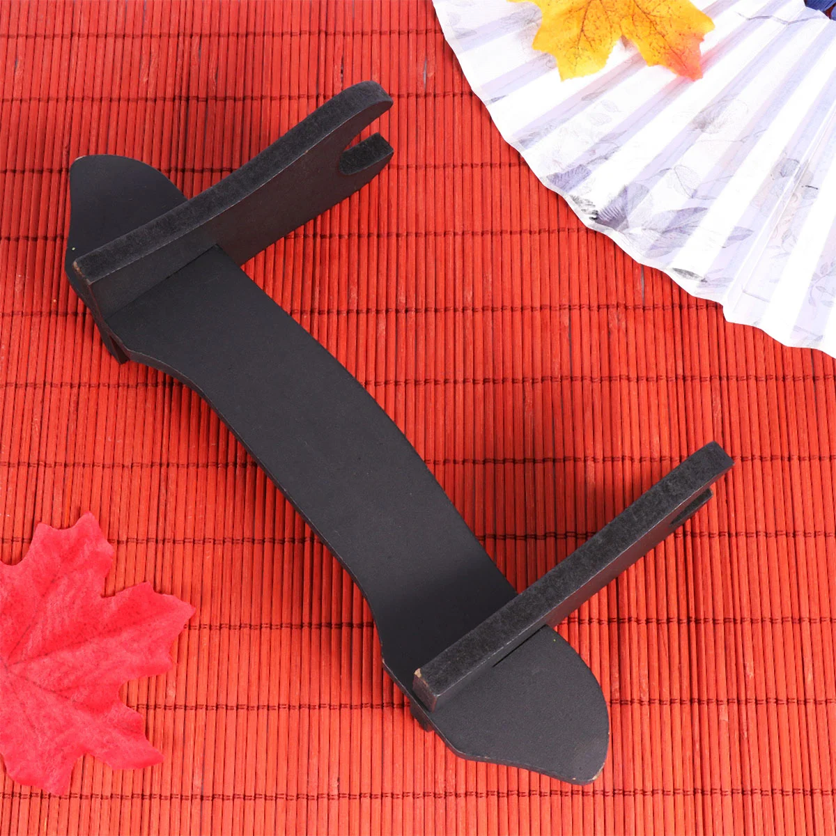 

2 Wood Folding Fan Stand Display Base Stable Hand Fan Holder Decorative Display Rack for Fluet and Painting ( Black )