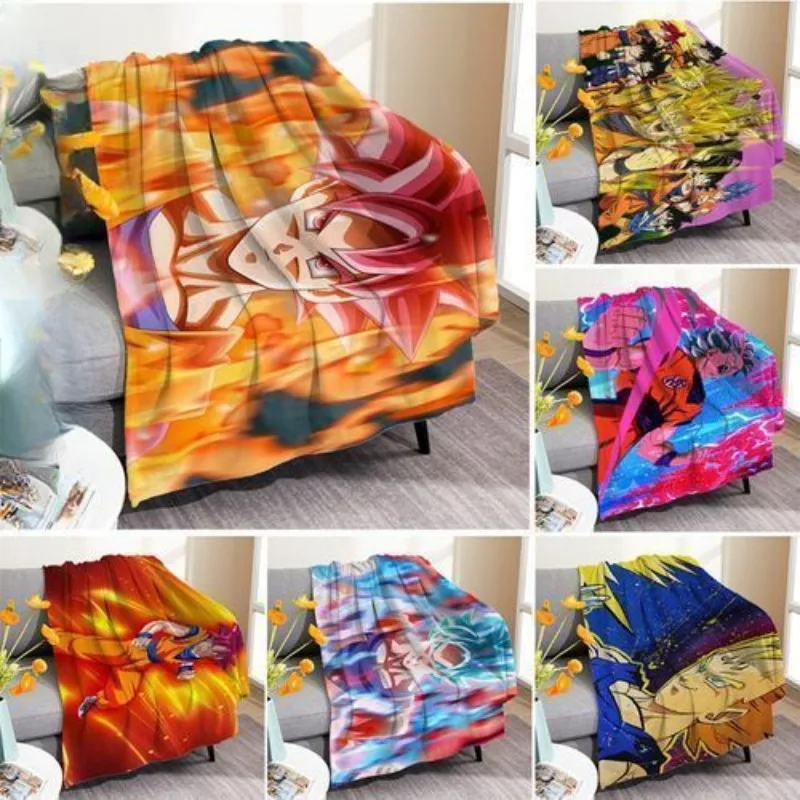 

Classic anime Dragon Ball Coral Plush Blanket Goku Student Dormitory Four Seasons Warm Cover Blanket Christmas Gift