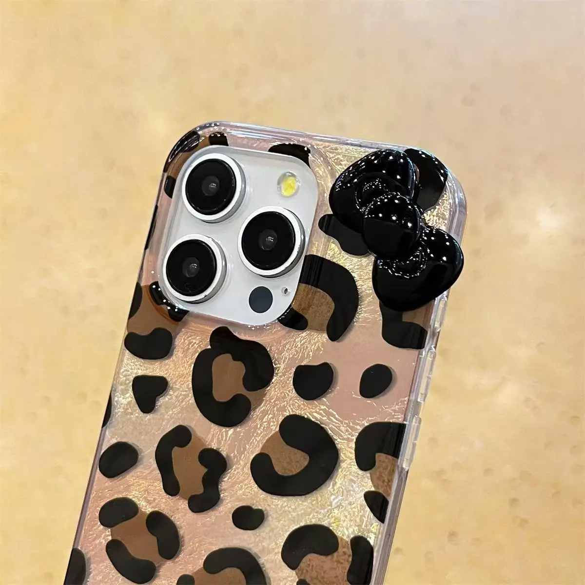 Gold Leopard Pattern Hard Phone Case Cover