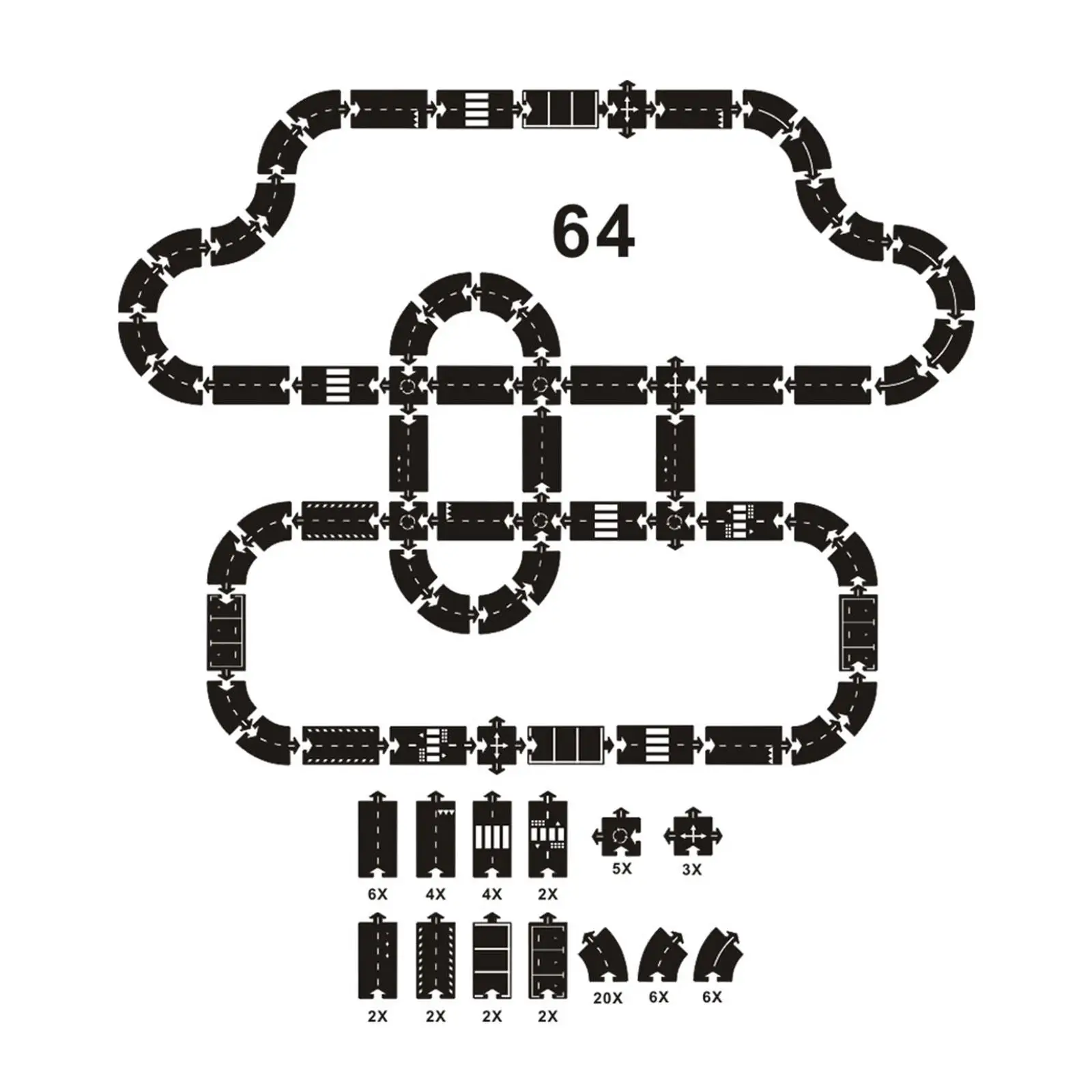 

DIY Road Building Toy Traffic Toys for Children Car Roadway Expressway Motorway Flexible Puzzle Track Game Scene Set Puzzle Mat