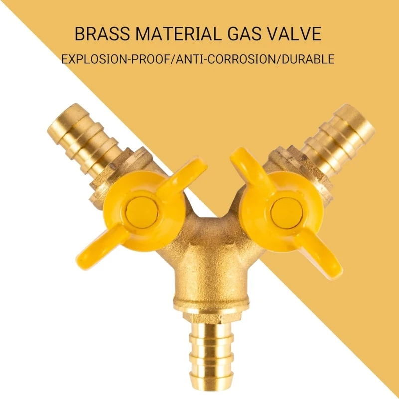 Upgraded 3 Way Hose Connector Y Shaped Brass Connector Versatile Metal Easy Installation for Garden Watering