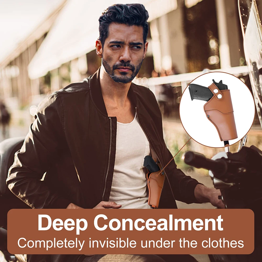 Tactical Concealed Shoulder Holster Gun Holster Universal PU Leather Underarm Pistol Handgun Carry Pouch 1911 Airsoft Accessory 6