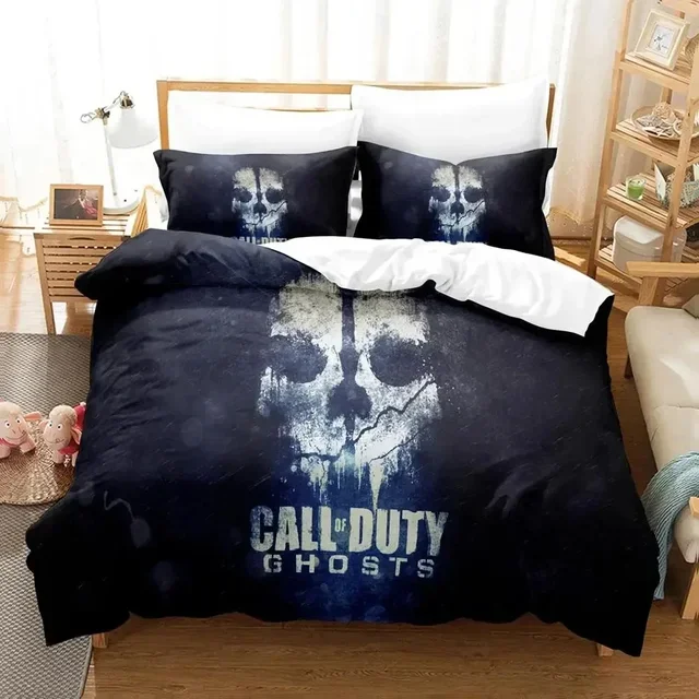 Call of Duty Black Ops Logo Bedding Set Duvet Cover Bed Set Quilt Cover Pillowcase Comforter US King Queen Size Bed Linen COD