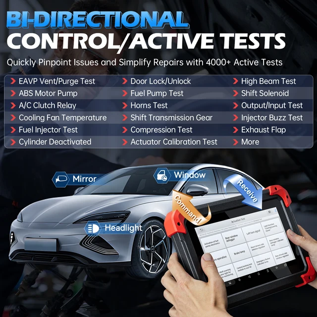XTOOL D7 V2.0 All System Automotive Diagnostic Tool OBD2 Scanner ECU Coding Bidirectional Control 38+ Service FCA CAN FD DOIP 5