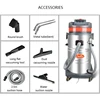 3000W 3 Motor 80L Red Colour Industrial Wet And Dry Vacuum Cleaner For Car Washing Factory Warehouse Heavy Dust 5