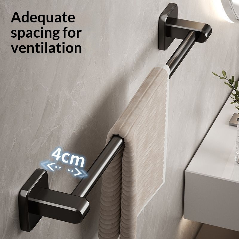 Punch-Free Wall Mounted Towel Rack Multifunctional Bathroom Towel Bar with Slipper Storage Organizer for Shower Toilet
