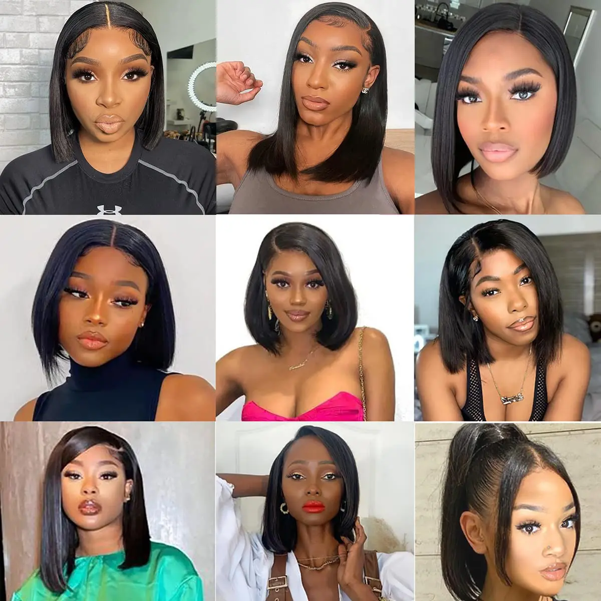 Surper Double Drawn Glueless Wig Human Hair Pre Plucked Ready To Go Bleached Knots Straight Short Bob 13x6 HD Lace Frontal Wigs