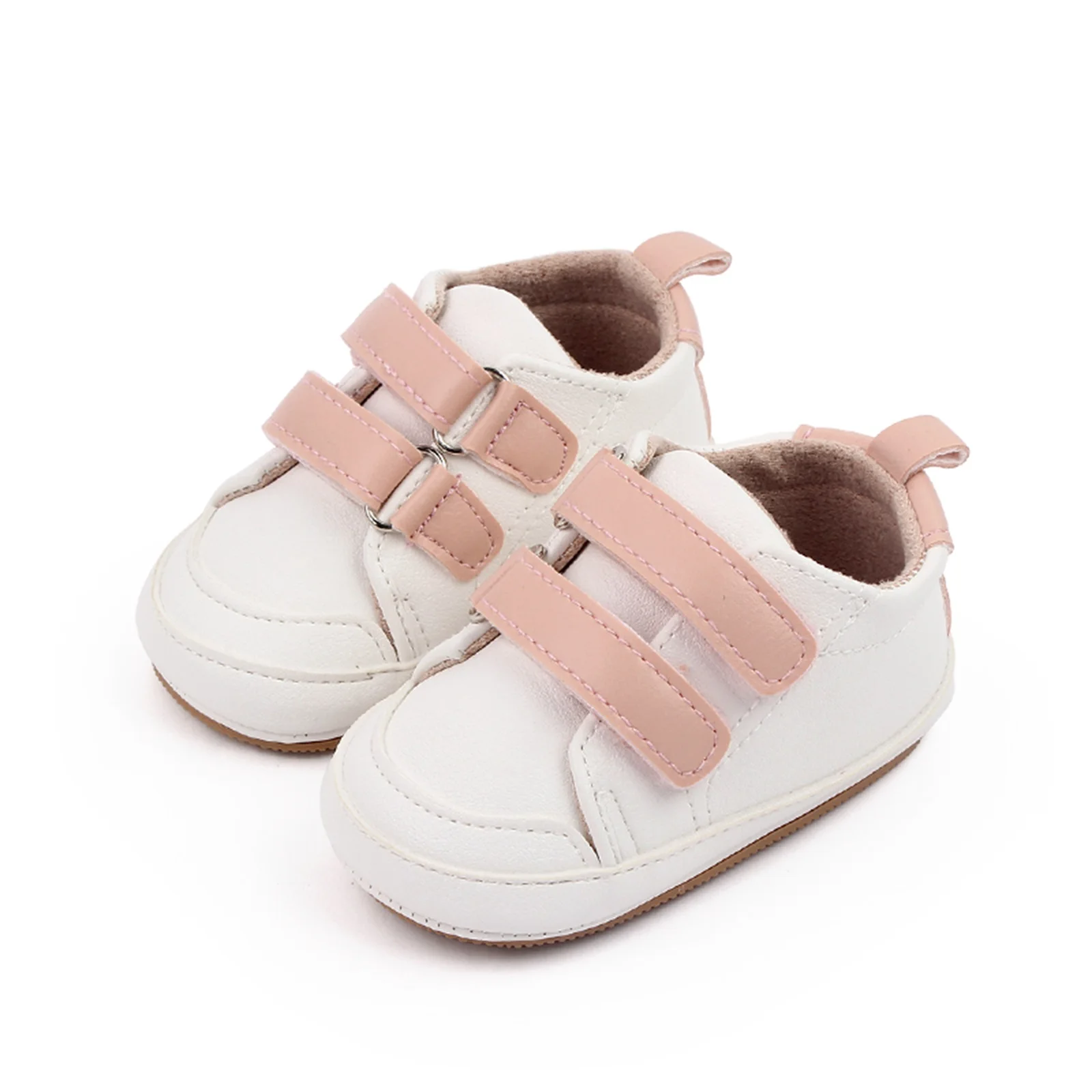 Infant Baby Boys Girls Moccasins Sneakers Shoes PU Leather Rubber Sole Anti-slip Toddler First Walkers Prewalker Crib Shoes